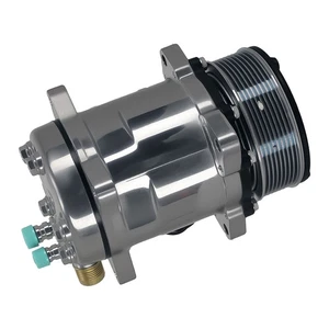 A/C Compressor W/ Clutch For Sanden 508 8-Groove Serpentine Belt Sliver HC5004C - Picture 1 of 12