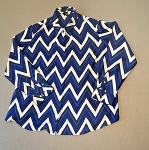 Lauren Ralph Lauren Women’s Blouse XXL Blue White Striped Casual Top - Picture 1 of 7