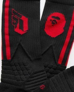Adidas x Bape x Dame 9 Socks Black & Red | Size MEDIUM | US Mens 7-9 NEW ๐ฅ - Picture 1 of 10