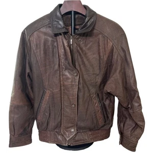 Wilsons Leather Adventure Bound Chocolate Brown Bomber Coat Jacket Size Medium - Picture 1 of 8