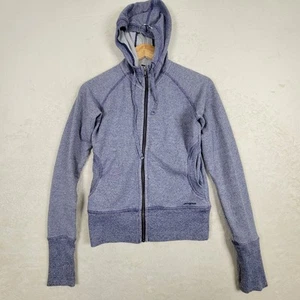 Patagonia Women Full Zip Hoodie Thumbholes Purple lMedium Lightweight Active - Picture 1 of 13