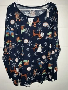 Old Navy, Navidad 2024, Top Térmico, Nuevo con Etiquetas, 2X, Perros de Vacaciones - Imagen 1 de 4