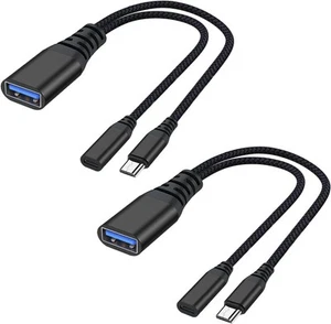 AreMe 2 Pack OTG Cable Adapter for Fire TV Stick 4K, Powered Micro USB Black - Picture 1 of 6