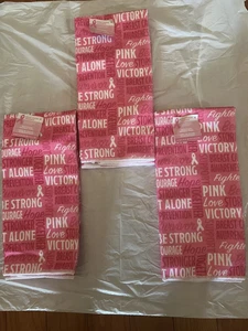 Breast Cancer Awareness 3 Towels w/PINK LOVE VICTORY. Size 15 X 25" - Picture 1 of 3