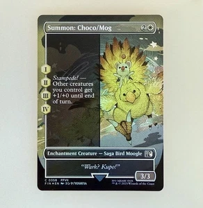 Magic the Gathering: Summon: Choco/Mog (Borderless) Final Fantasy Foil NM - Picture 1 of 3