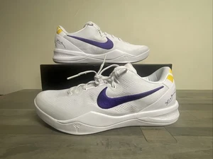 Nike Kobe 8 Protro Lakers Home Baseball Sneakers HF9550-100 Men's Size 15 NEW - Picture 1 of 12