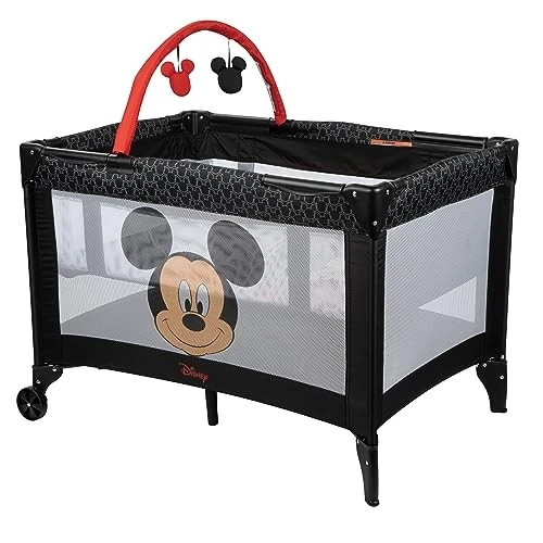 DISNEY BABY 3D ULTRA PLAY YARD WITH BASSINET BAGER PEEKING MICKEY BLACK - Image 1 of 4