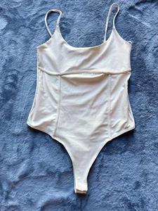 21 Saints Damen Gr. M Träger gerippter Body weiß erhöht Basic Coquette - Bild 1 von 7