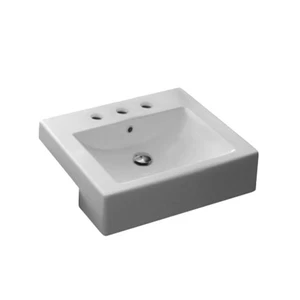 Nameeks 8025/D-Three Hole Scarabeo 20-1/8" Ceramic Drop In - White - Picture 1 of 1