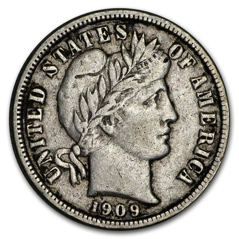 1909-D Barber Dime VF - SKU#206577 Cover