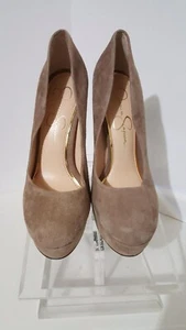 Jessica Simpson Damenschuhe beige Wildleder Größe 7 1/2 Pumps Plateau hoher Stilleto - Bild 1 von 4