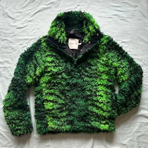 KENZO × H&M Tigergrün Kunstfell Pullover Jacke Druckknopf Kordelzug Gr. S/M 170/96 - Bild 1 von 4