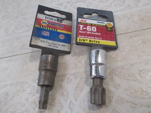 2- Torx Bit Sockets 3/8" Drive T-60 & T-45 New - Picture 1 of 4