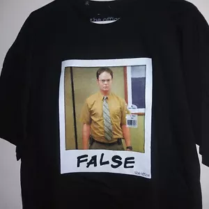XL The Office Official Dwight Schrute False Polaroid Extra Large Black 1XL Shirt - Picture 1 of 4