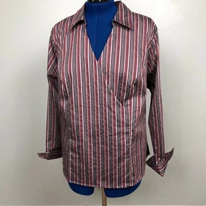 Lane Bryant Women's Size 18/20 Striped Multicolor Crossover Blouse Shirt - Picture 1 of 9