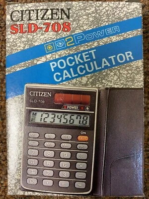 CITIZEN SLD-708 POCKET CALCULATOR 8 DIGIT 2 POWER  - Image 1 of 4