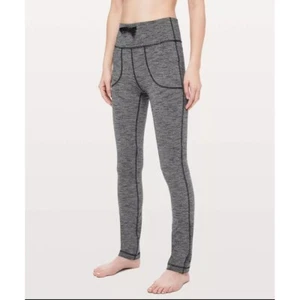 Lululemon Athletica Skinny Will Leggings Athletic Herringbone Drawstring Size 8 - Picture 1 of 10