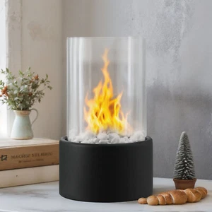 Tischkamin Edelstahl Bio Ethanol Feuerstelle Glas Gel Tischfeuer Tischfeuer Neu* - Bild 1 von 8