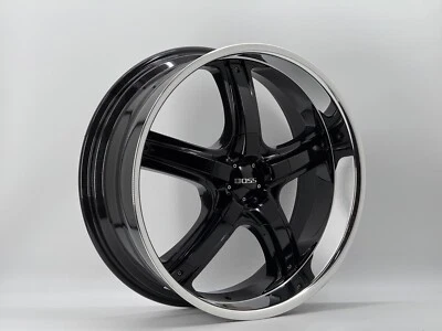 22" BOSS Wheels STYLE 3332 22X9 GLOSS BLACK Finish 6 lug 6X135/139.7 et +28 #58 - Image 1 of 2