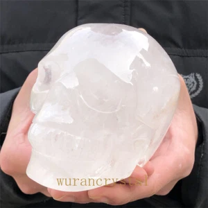 Cuarzo Natural 2.6Lb Cristal Transparente Tallado Calavera Punta Reiki Purificador Magnético - Imagen 1 de 13