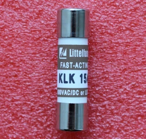 1 pieza fusible enano de acción rápida Littelfuse KLK-15 (KLK15) 15 amperios (15A) 600 V - Imagen 1 de 1