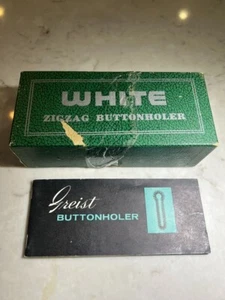 Accesorio para máquina de coser con ojal blanco con estuche y accesorios vintage - Imagen 1 de 14
