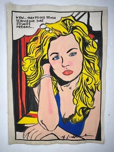 ROY LICHTENSTEIN COA art painting original drawing vintage paper signed stamped - Picture 1 of 3
