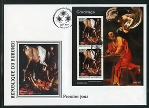 BURUNDI 2022 CARAVAGGIO THE CONVERSION OF ST. PAUL SOUVENIR SHEET FDC - Picture 1 of 1
