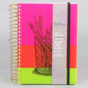 Markings 3-IN-1 JOURNAL By C R Gibson Ruled Grid Blank 480 Pages 3 Sections - Picture 1 of 9