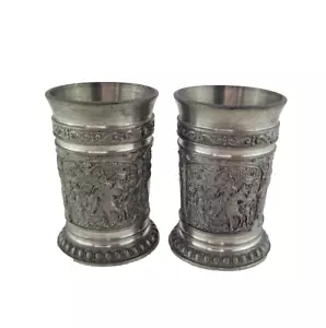 Vintage 2er Set BMF Zinn 95% Zinn 2" Schnapsglas Germany Made - Bild 1 von 9