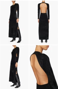 NWT FRAME Velvet Long Sleeve Cut Out Back Dress Size Large 10 Evening Maxi $528 - Picture 1 of 6