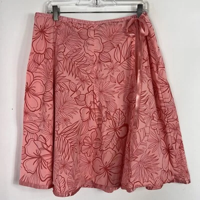 Falda para mujer St. John's Bay talla 16 hasta la rodilla floral línea A elástica hawaiana Foto 1 de 4