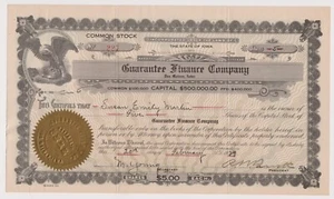 1929 Garantie Finanzierungsgesellschaft Aktienzertifikat Des Moines Iowa - Bild 1 von 1