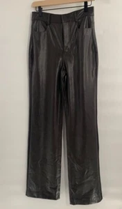 A.L.C. Freddie Faux Leather Flared Pants High Rise Dark Brown Trendy Women's 6 - Picture 1 of 9