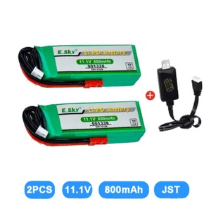 2pcs 3s Lipo Battery 11.1v 800mah 20c Helicopter Ek1-0188 Lama E020 For Rc Truck - Picture 1 of 7