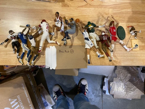Lot of 11 Loose Mcfarlane NFL NBA Allen Iverson Mouth open, HOlt, Marvin Harriso Cover