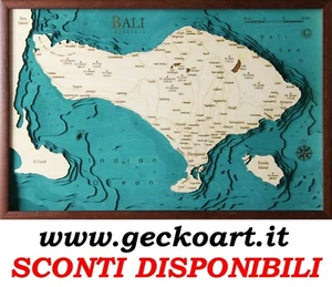 Bali Indonesien Karte Karte 3D Moderner Rahmen Map Chart www.geckoart.it - Bild 1 von 30
