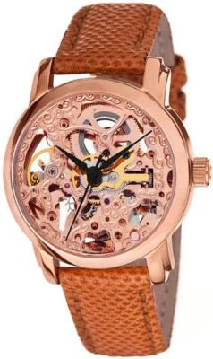 Akribos XXIV AK431RG Automatic Rose Gold-Plated Skeleton Womens Watch - Image 1 of 3