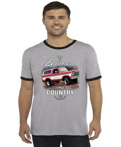Mens Ford Bronco T-shirt Mens Graphic Ringer Tee Clothing Apparel Gifts - Picture 1 of 1