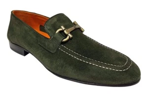 Sigotto Uomo Herren Slipper Grün Wildleder Elegant Schuhe 6472 - Bild 1 von 5
