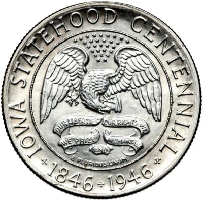 USA 1/2 Dollar Coin 1946 IOWA STATEHOOD CENTENNIAL Silver Condition! - Image 1 of 2