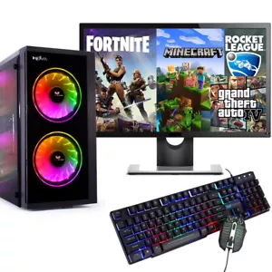 Gaming PC Bundle 22" i7 i5 i3 Desktop Gaming Computer 16GB RAM GTX 1650 Win 10 - Picture 1 of 10