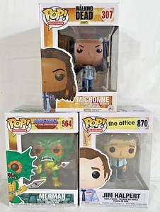 Funko Pops! Television-Michonne#307 Merman#564 Jim Halpert#870 Vinyl Figure lot - Picture 1 of 2