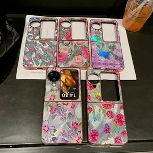 For OPPO Find N3 N2 Flip Laser Flower Case Luxury Phone Cover Back Women Girls - Picture 1 of 18