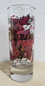 The Orleans Hotel & Casino Las Vegas Tall Shot Glass Mardi Gras Mask Jazz Music - Picture 1 of 6