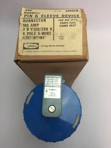 CONECTOR DISPOSITIVO PIN Y FUNDA HUBBELL 5100C9 100A 120/208VAC 4 POLOS 5 CABLES   - Imagen 1 de 11