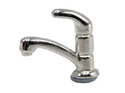 Dolls House Silver Mixer Tap Modern Faucet Miniature Bathroom Kitchen Accessory - Image 1 of 4