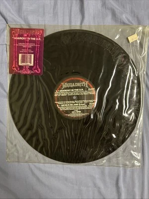 MEGADETH Anarchy In The U.K. 12" UK Etched BLACK Vinyl Maxi-Single 1988 RARE - Image 1 of 4