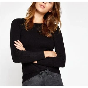 KOTON NWT Classic Black Sweater Long Sleeve Plain Knit Top Size M - Picture 1 of 7