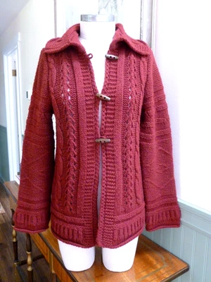 Cárdigan Suéter OILILY Italia Mujer Talla XS-M Busto 38" Mezcla Lana Borgoña Foto 1 de 4